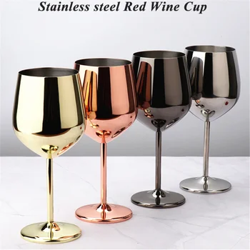 נירוסטה גביע שמפניה כוס יין זכוכית כוס קוקטייל יצירתי מתכת יין אדום כוס שתייה מזכוכית עבור מסיבת 500/200ML
